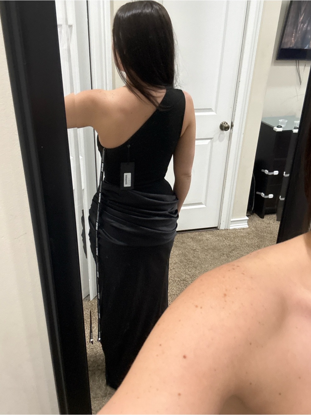 Babyboo Sadona One-Shoulder Black Maxi Dress - Picture 3 of 7